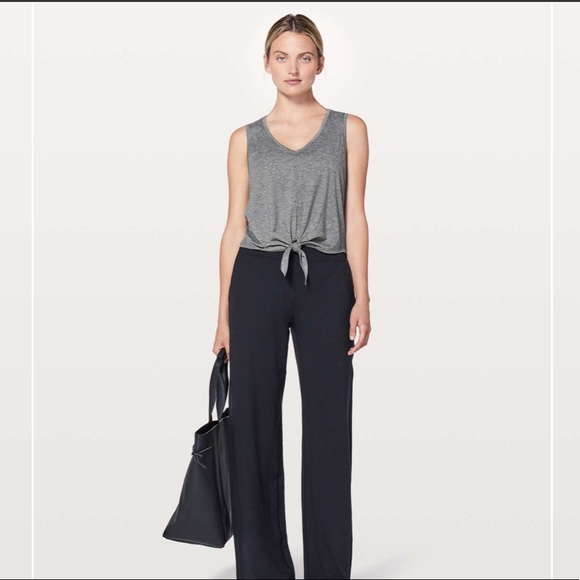 Lululemon Knot Gonna Fly V Neck Tank in Heathered Black - Picture 2 of 10